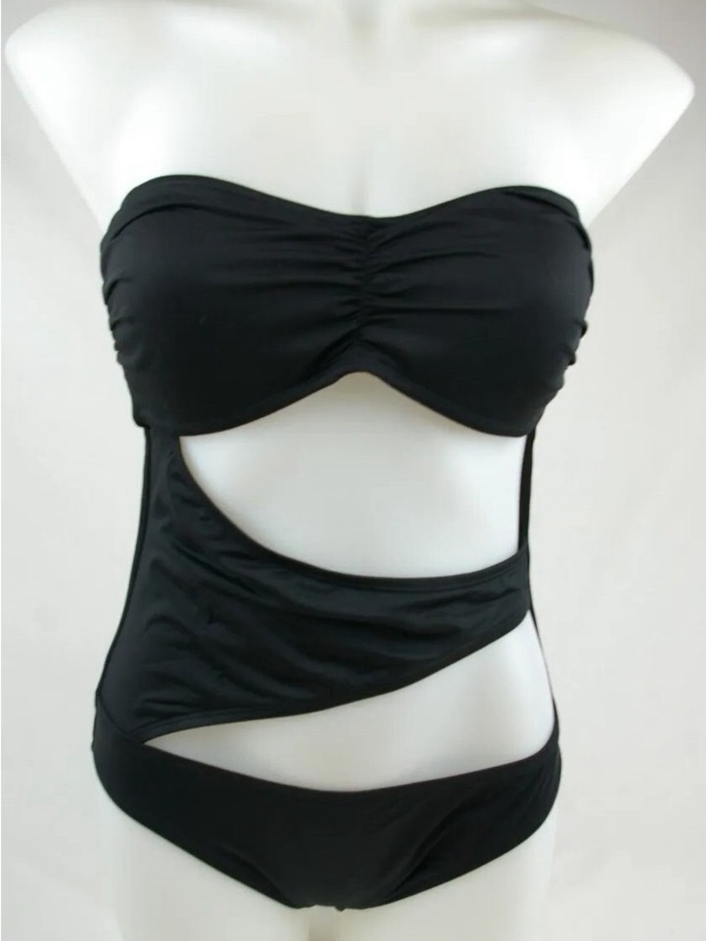ana Swimsuit One Piece Black Cutout Monokini 12 EUC - Picture 1 of 7